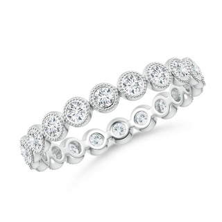 1.8mm GVS2 Milgrain Bezel-Set Diamond Eternity Wedding Ring in 65 P950 Platinum