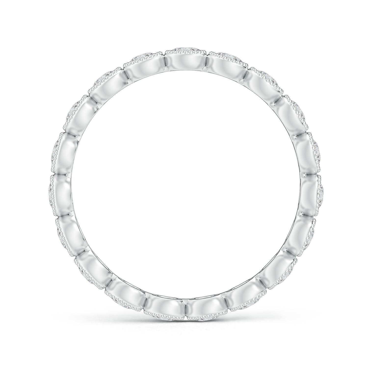 2.1mm HSI2 Milgrain Bezel-Set Diamond Eternity Wedding Ring in 55 P950 Platinum - side 2