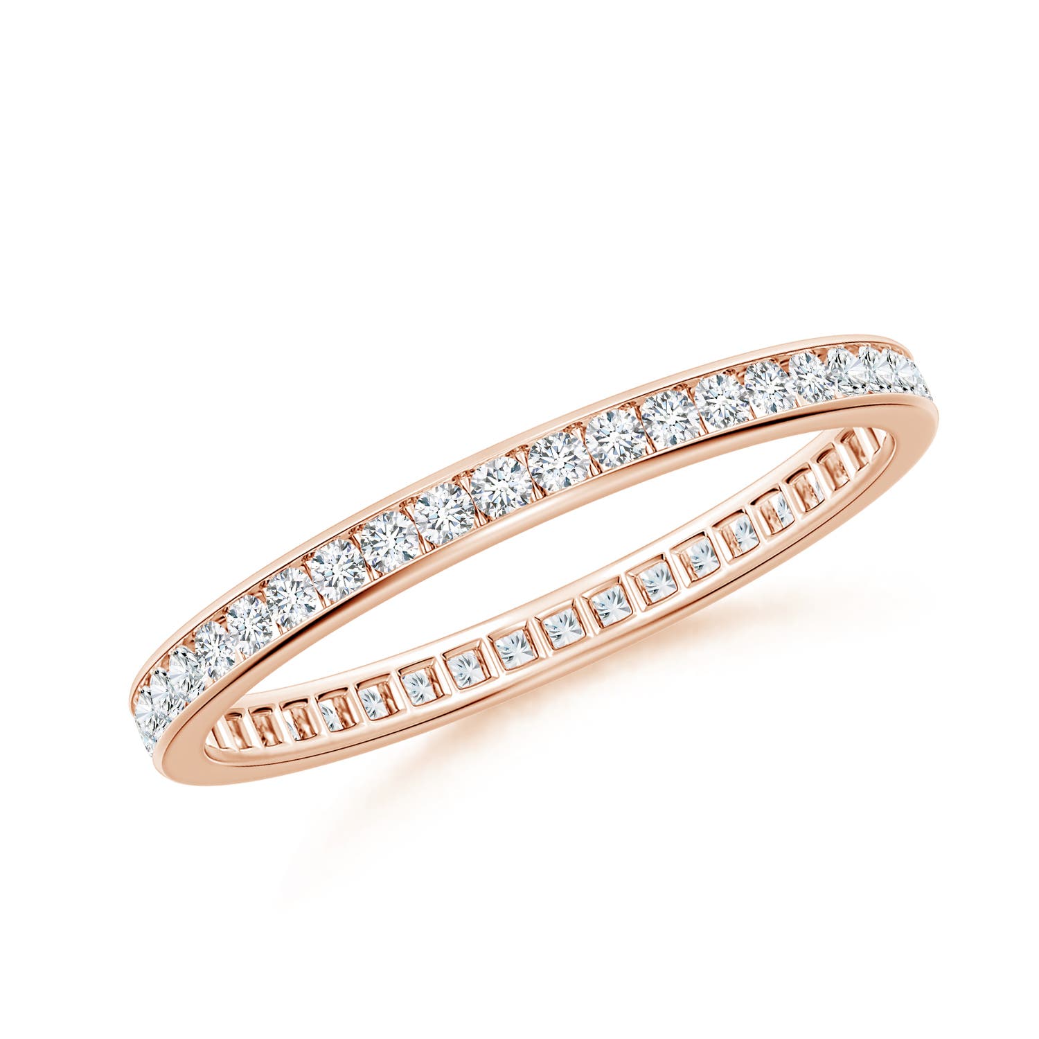 1.3mm GVS2 Channel-Set Diamond Eternity Wedding Ring in 50 18CT Rose Gold