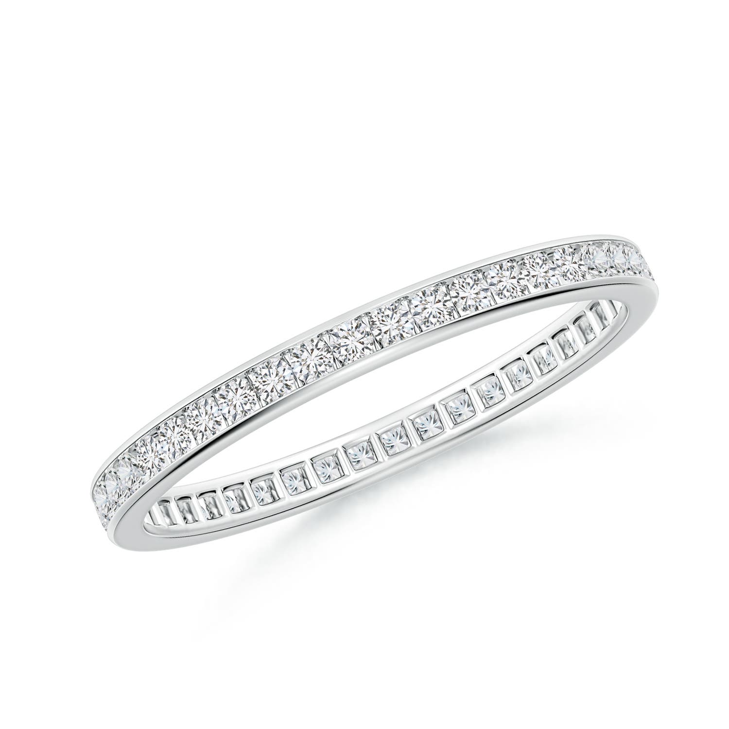 1.3mm HSI2 Channel-Set Diamond Eternity Wedding Ring in 65 White Gold