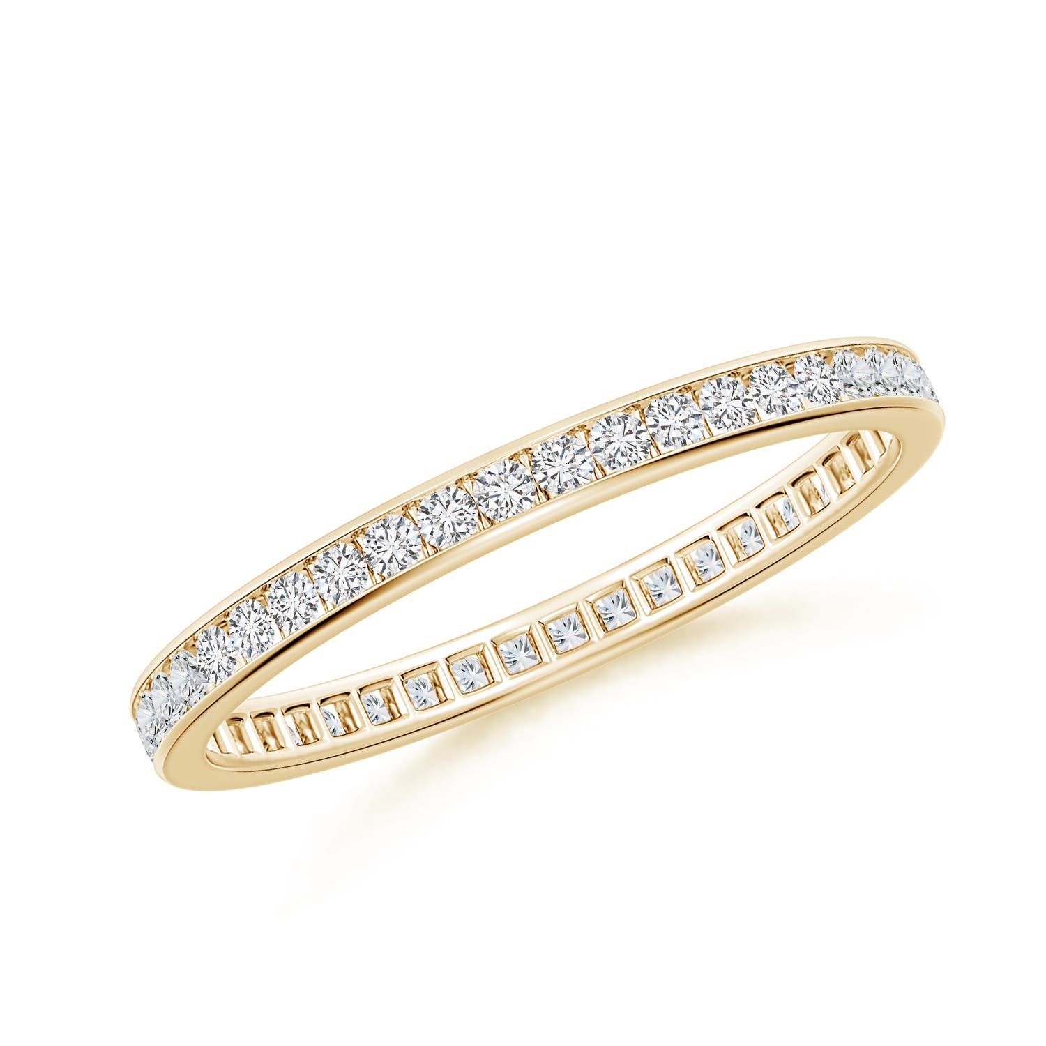 1.3mm HSI2 Channel-Set Diamond Eternity Wedding Ring in 75 Yellow Gold