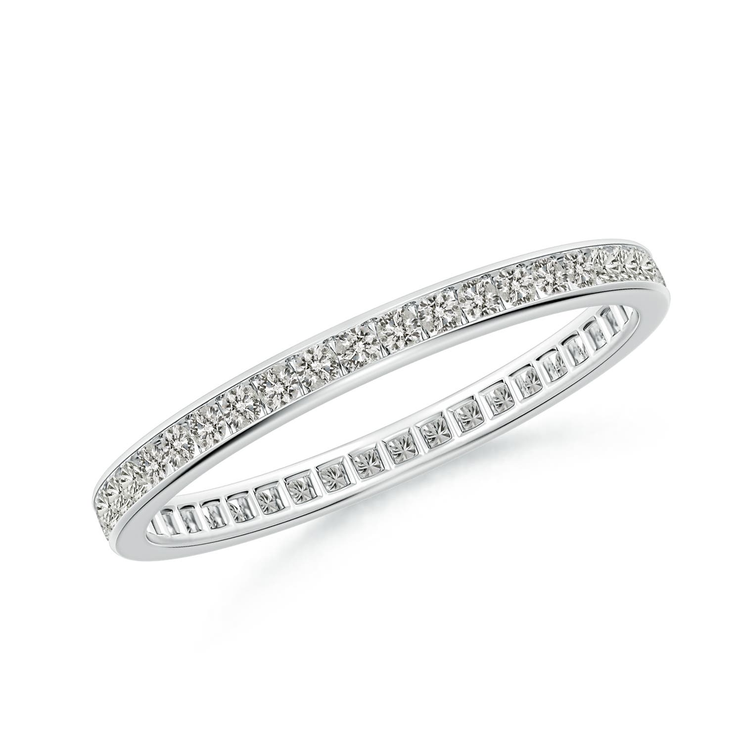 1.3mm KI3 Channel-Set Diamond Eternity Wedding Ring in 50 White Gold