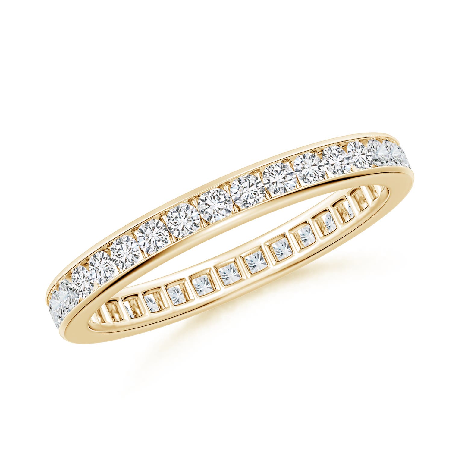 1.7mm HSI2 Channel-Set Diamond Eternity Wedding Ring in 75 Yellow Gold
