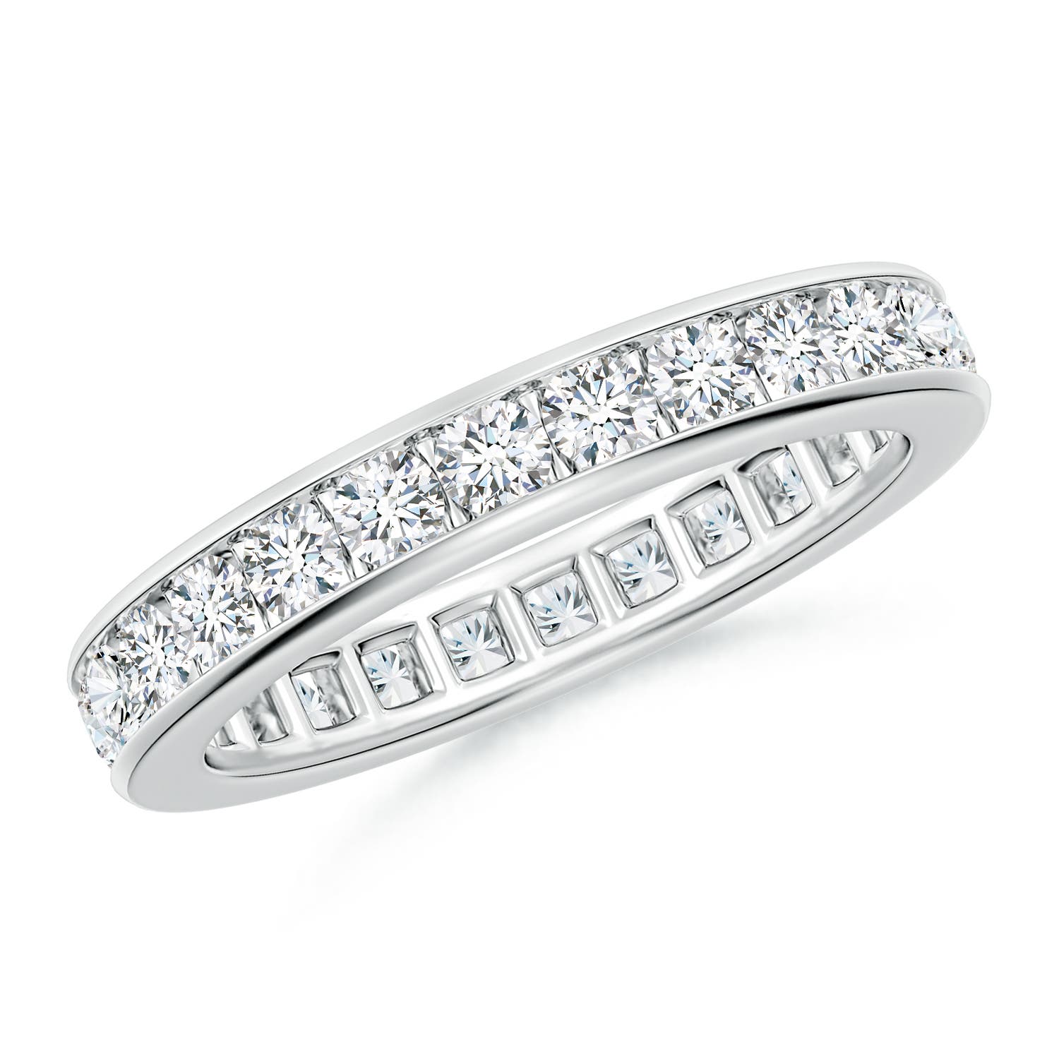 2.4mm GVS2 Channel-Set Diamond Eternity Wedding Ring in 50 White Gold
