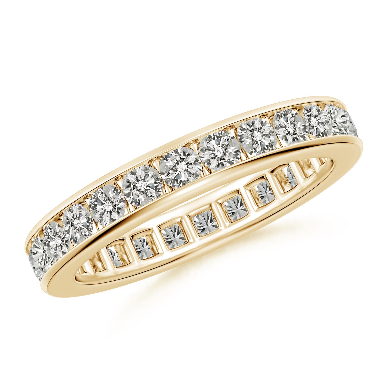 2.4mm KI3 Channel-Set Diamond Eternity Wedding Ring in 75 18K Yellow Gold