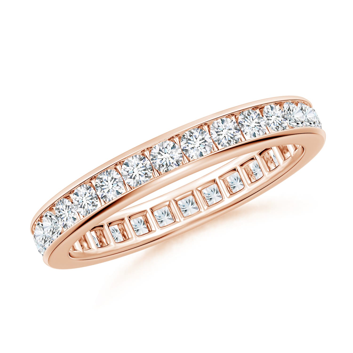 2mm GVS2 Channel-Set Diamond Eternity Wedding Ring in 70 18K Rose Gold