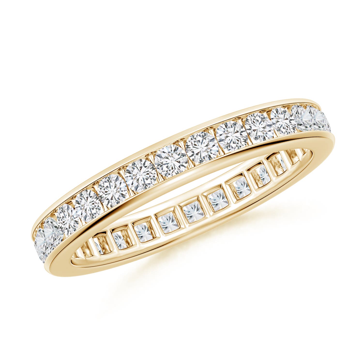 2mm HSI2 Channel-Set Diamond Eternity Wedding Ring in 50 18CT Yellow Gold