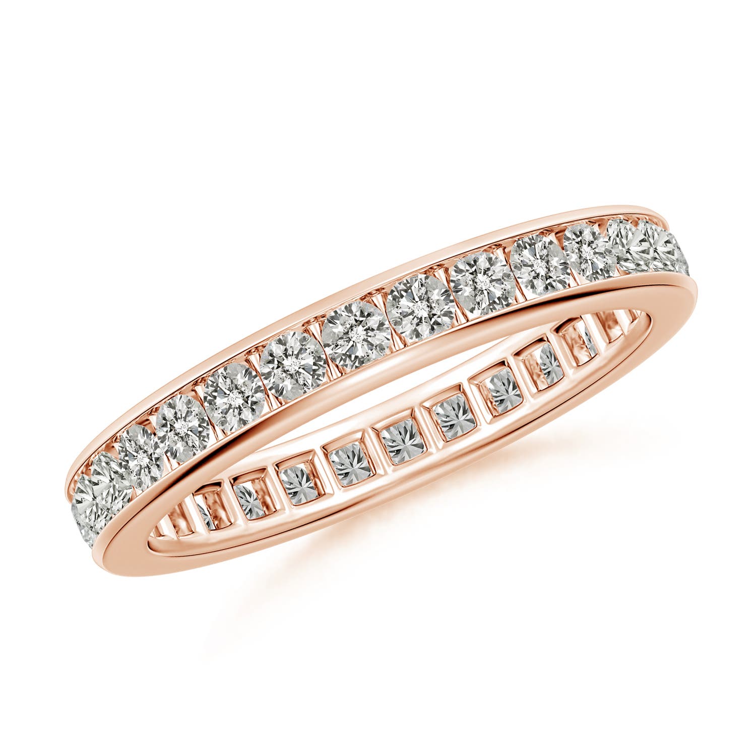 2mm KI3 Channel-Set Diamond Eternity Wedding Ring in 75 Rose Gold