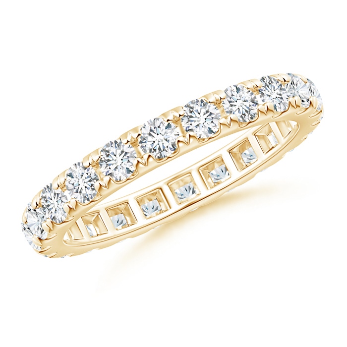 2.4mm GVS2 U Pave-Set Diamond Eternity Wedding Ring in 50 Yellow Gold