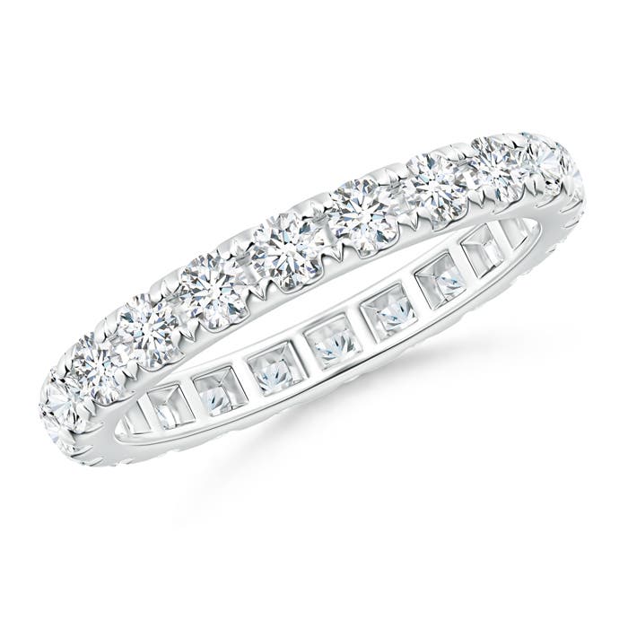 2.4mm GVS2 U Pave-Set Diamond Eternity Wedding Ring in 75 P950 Platinum