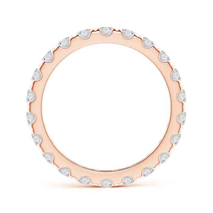 2.4mm HSI2 U Pave-Set Diamond Eternity Wedding Ring in 50 18K Rose Gold
