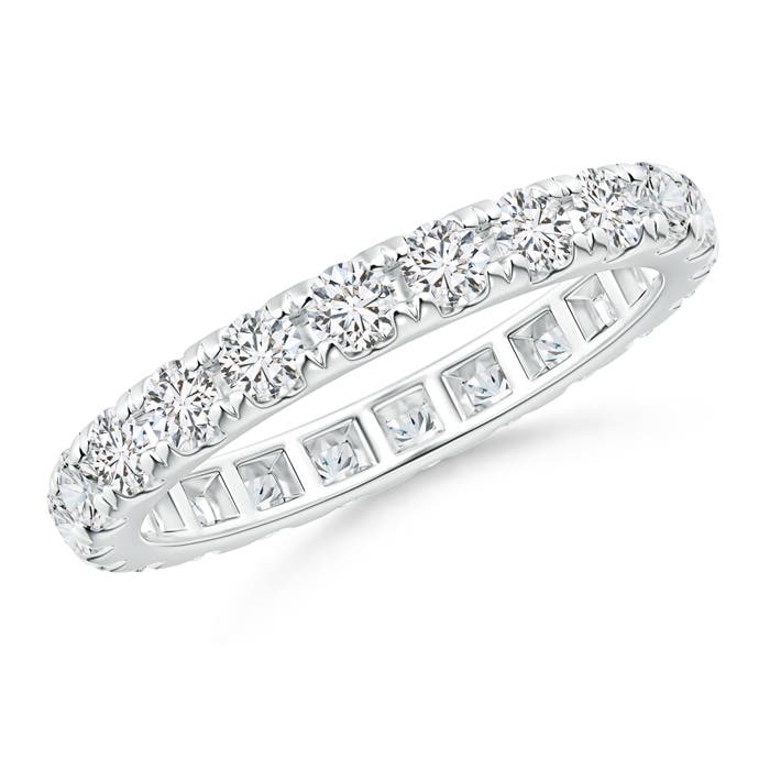 2.4mm HSI2 U Pave-Set Diamond Eternity Wedding Ring in 75 18CT White Gold