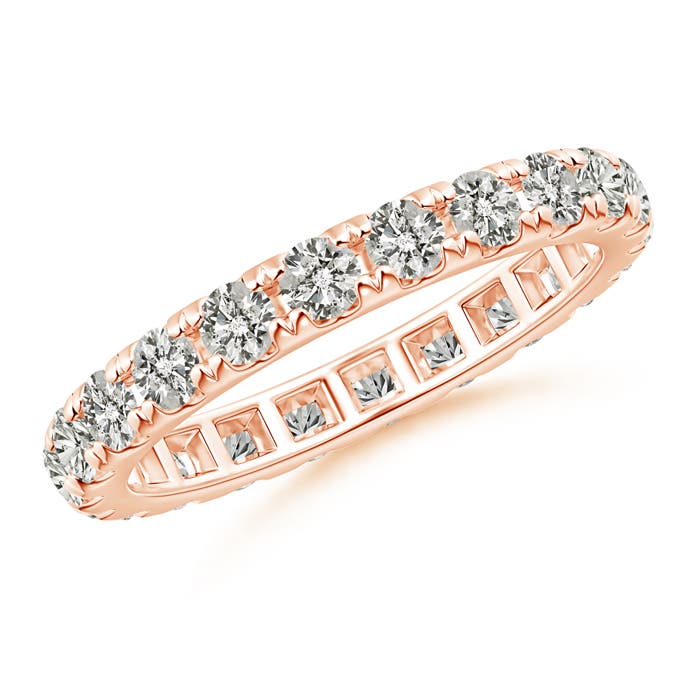 2.4mm KI3 U Pave-Set Diamond Eternity Wedding Ring in 50 18CT Rose Gold