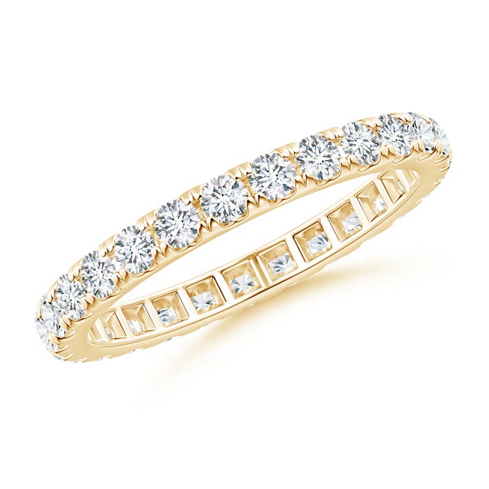 2mm GVS2 U Pave-Set Diamond Eternity Wedding Ring in 55 Yellow Gold
