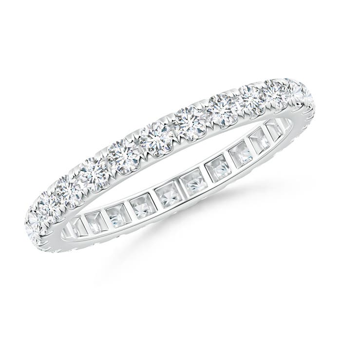 2mm GVS2 U Pave-Set Diamond Eternity Wedding Ring in 75 White Gold