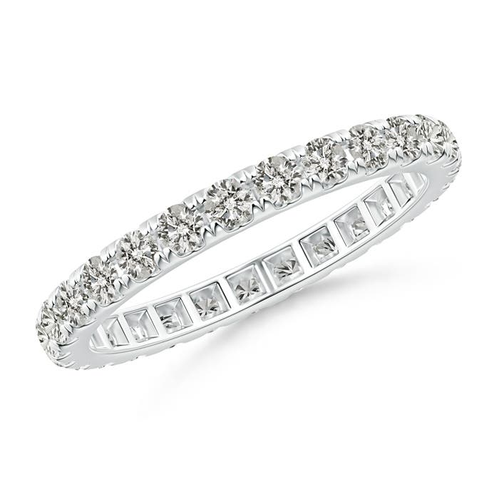 2mm KI3 U Pave-Set Diamond Eternity Wedding Ring in 50 White Gold