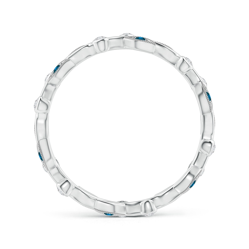 1.3mm AAA Enhanced Blue Diamond Vine and Leaf Eternity Ring in 55 White Gold - side 199