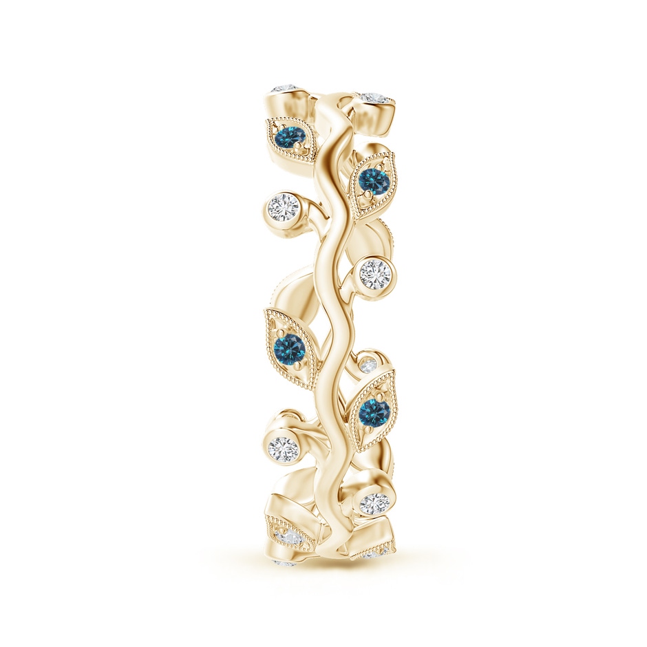 1.3mm AAA Enhanced Blue Diamond Vine and Leaf Eternity Ring in 70 Yellow Gold side 299