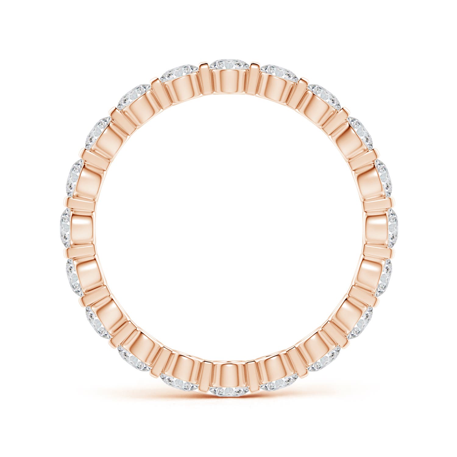 2.4mm HSI2 Prong-Set Diamond Eternity Stackable Ring in 50 18K Rose Gold