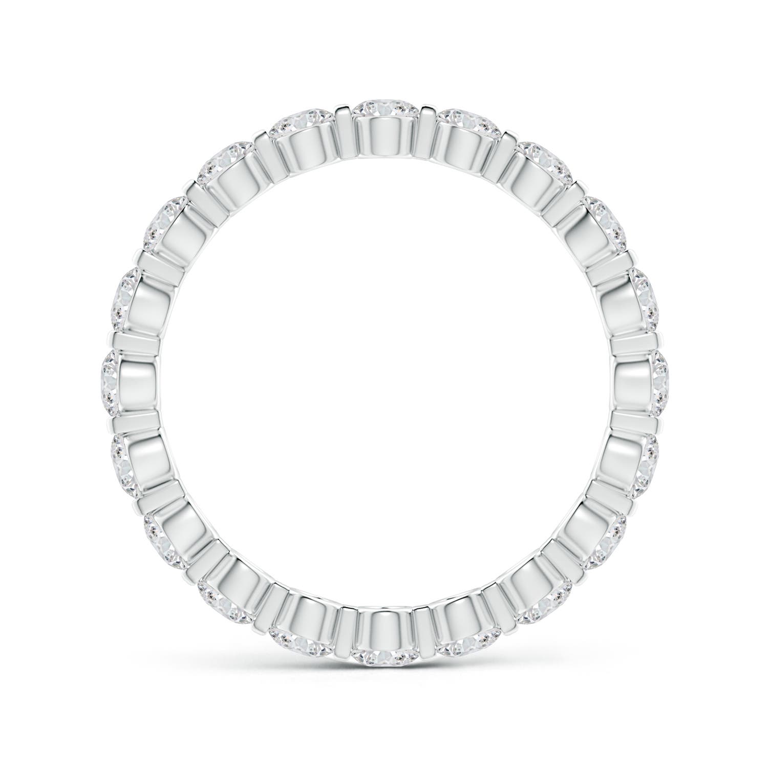 2.4mm HSI2 Prong-Set Diamond Eternity Stackable Ring in 50 18K White Gold