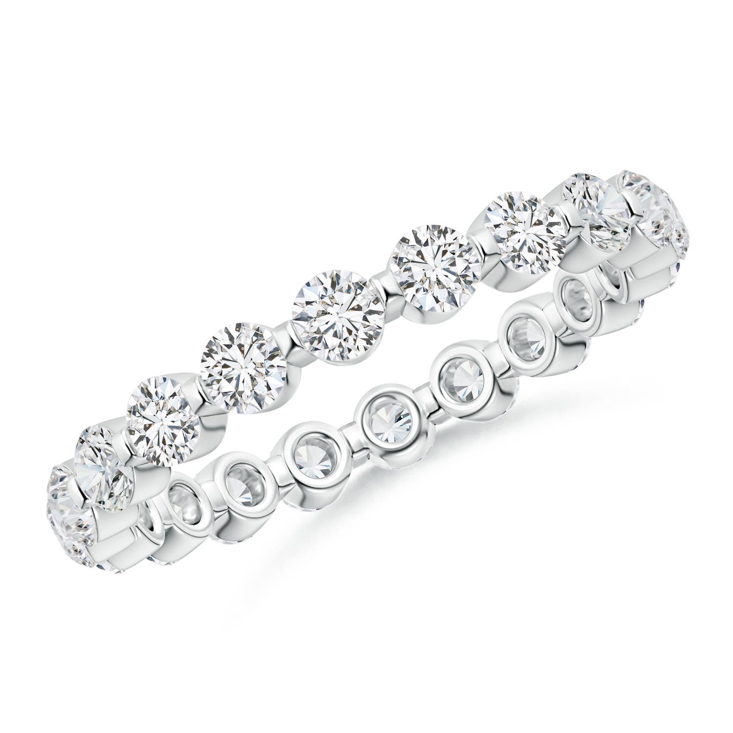 2.4mm HSI2 Prong-Set Diamond Eternity Stackable Ring in 55 White Gold