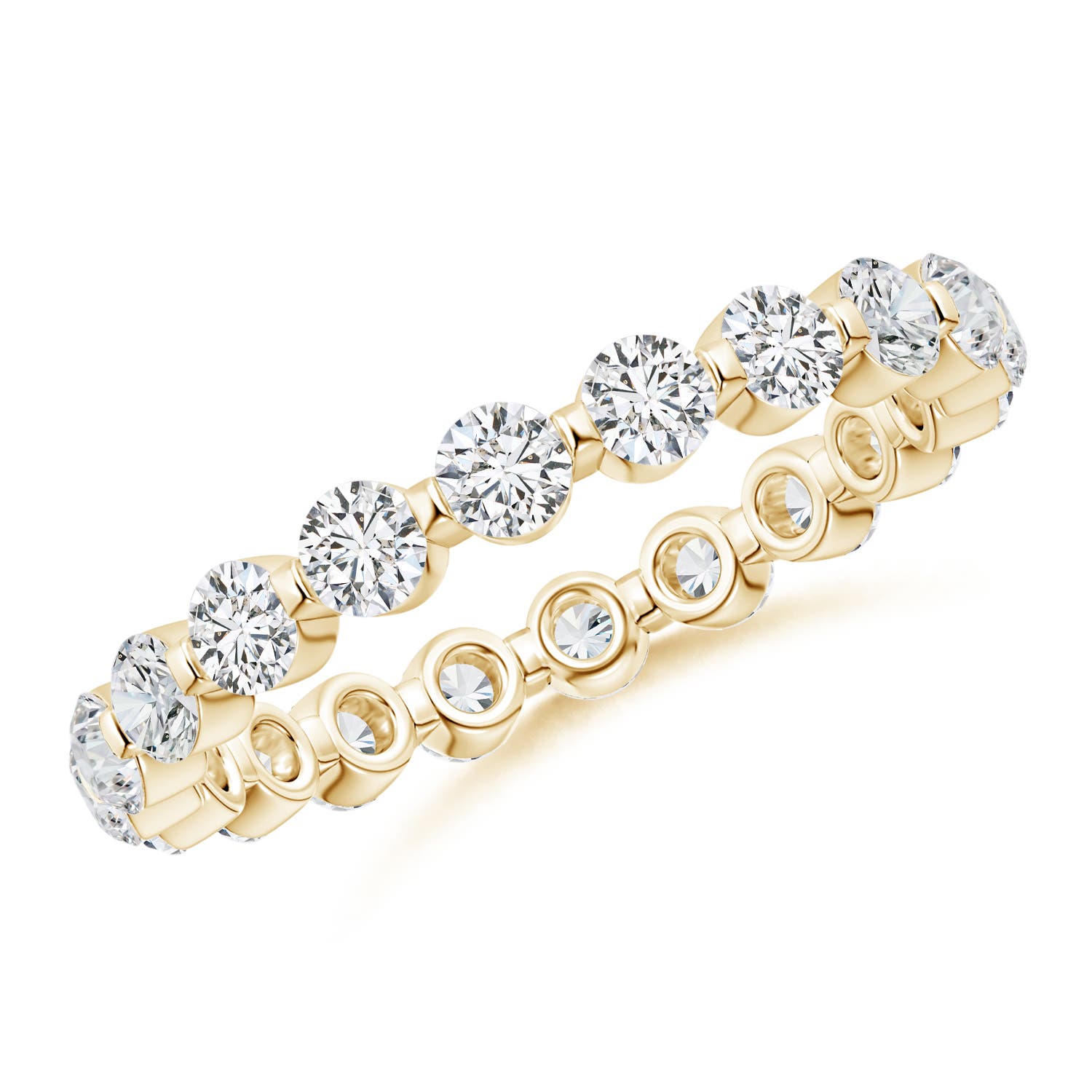 2.4mm HSI2 Prong-Set Diamond Eternity Stackable Ring in 65 18CT Yellow Gold
