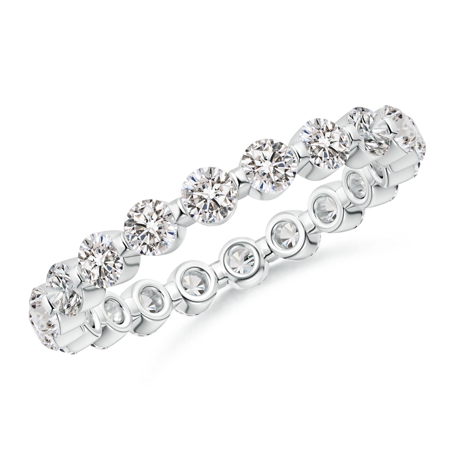 2.4mm IJI1I2 Prong-Set Diamond Eternity Stackable Ring in 50 18K White Gold