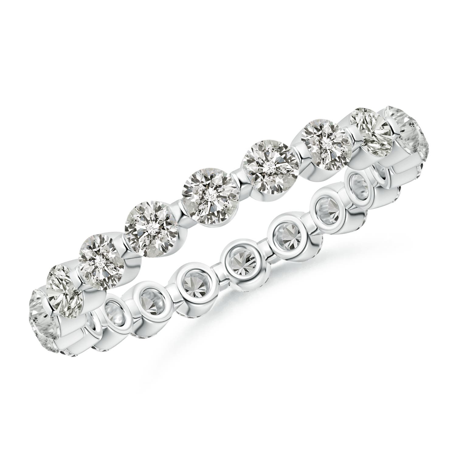 2.4mm KI3 Prong-Set Diamond Eternity Stackable Ring in 50 White Gold