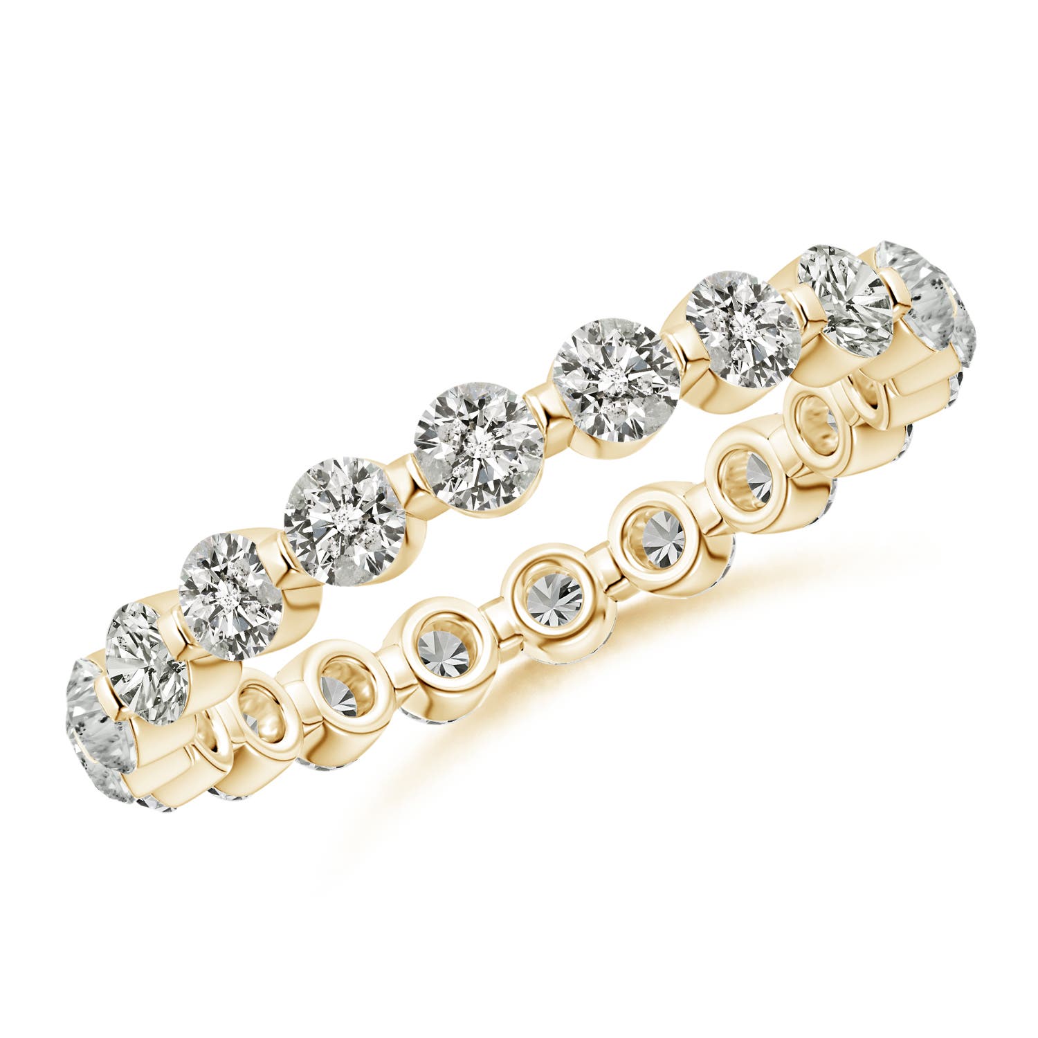 2.4mm KI3 Prong-Set Diamond Eternity Stackable Ring in 60 18CT Yellow Gold
