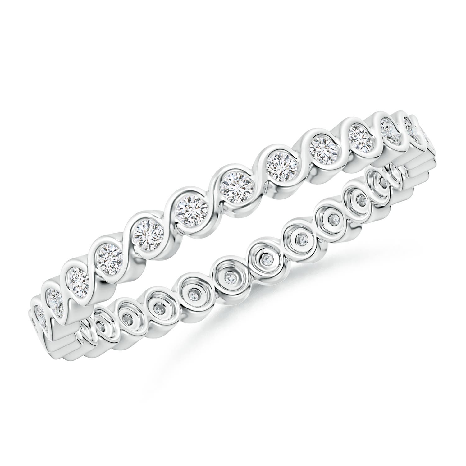 1.45mm HSI2 Bezel-Set Diamond Eternity Stackable Ring in 75 18CT White Gold