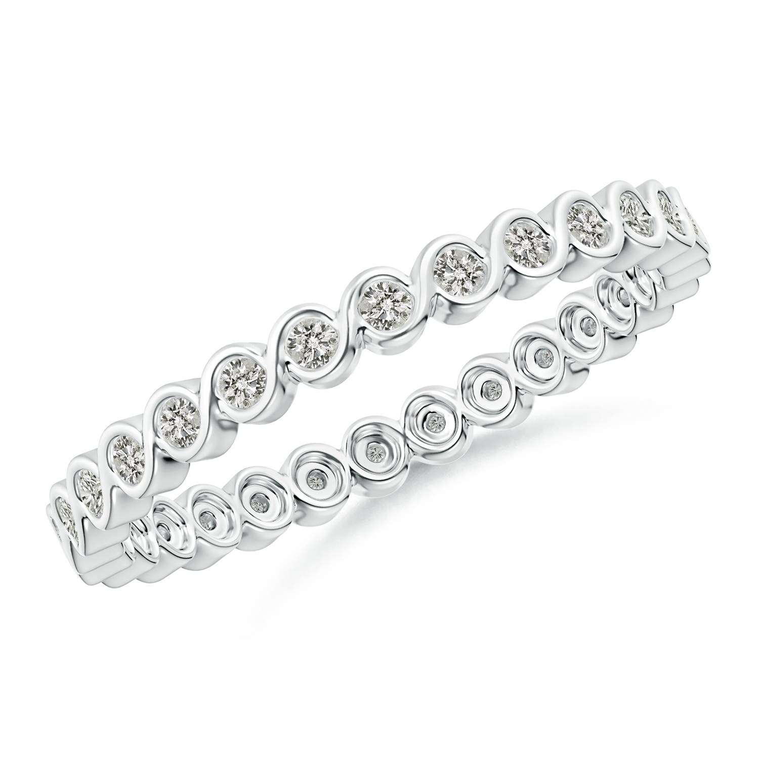 1.45mm KI3 Bezel-Set Diamond Eternity Stackable Ring in 50 White Gold
