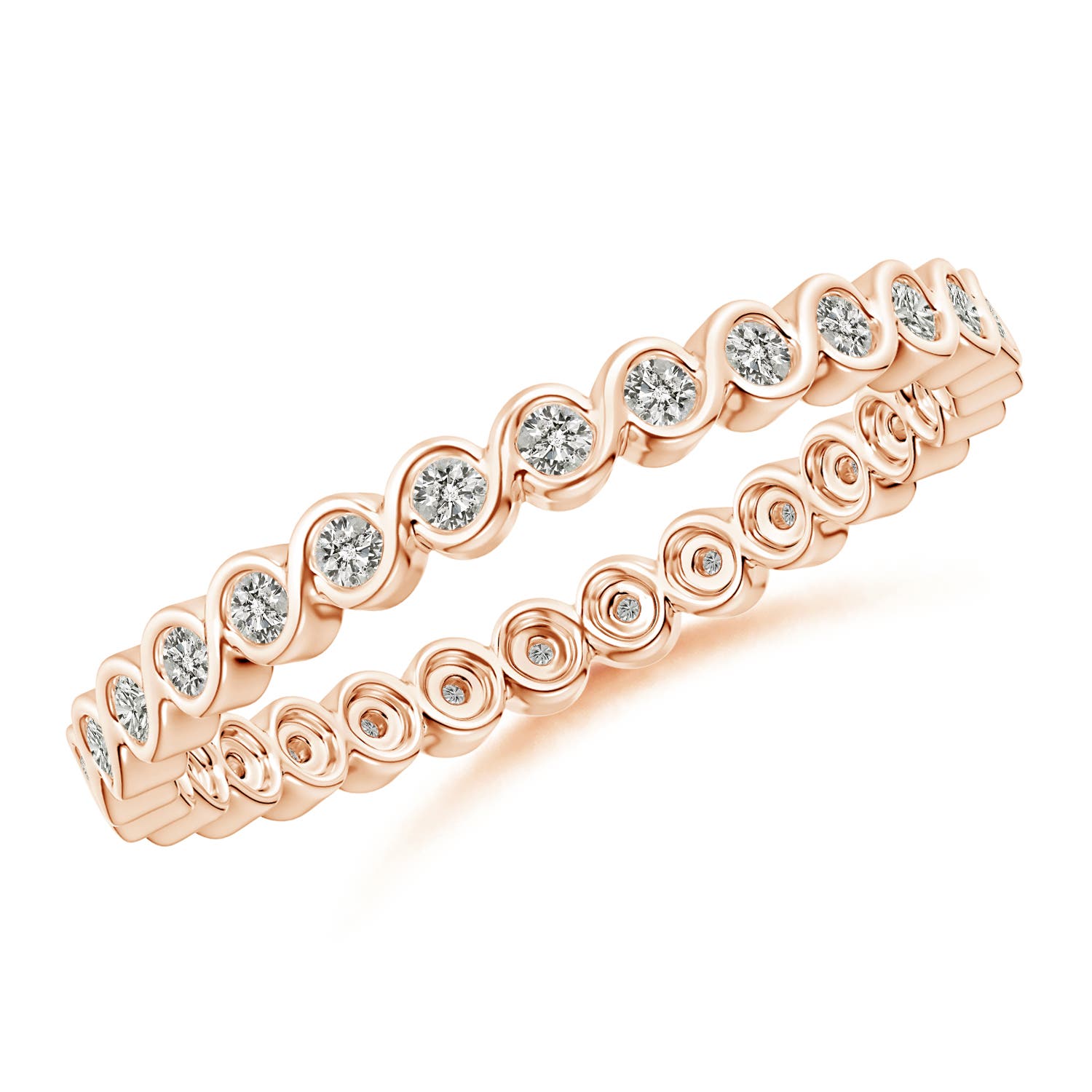 1.45mm KI3 Bezel-Set Diamond Eternity Stackable Ring in 75 18CT Rose Gold