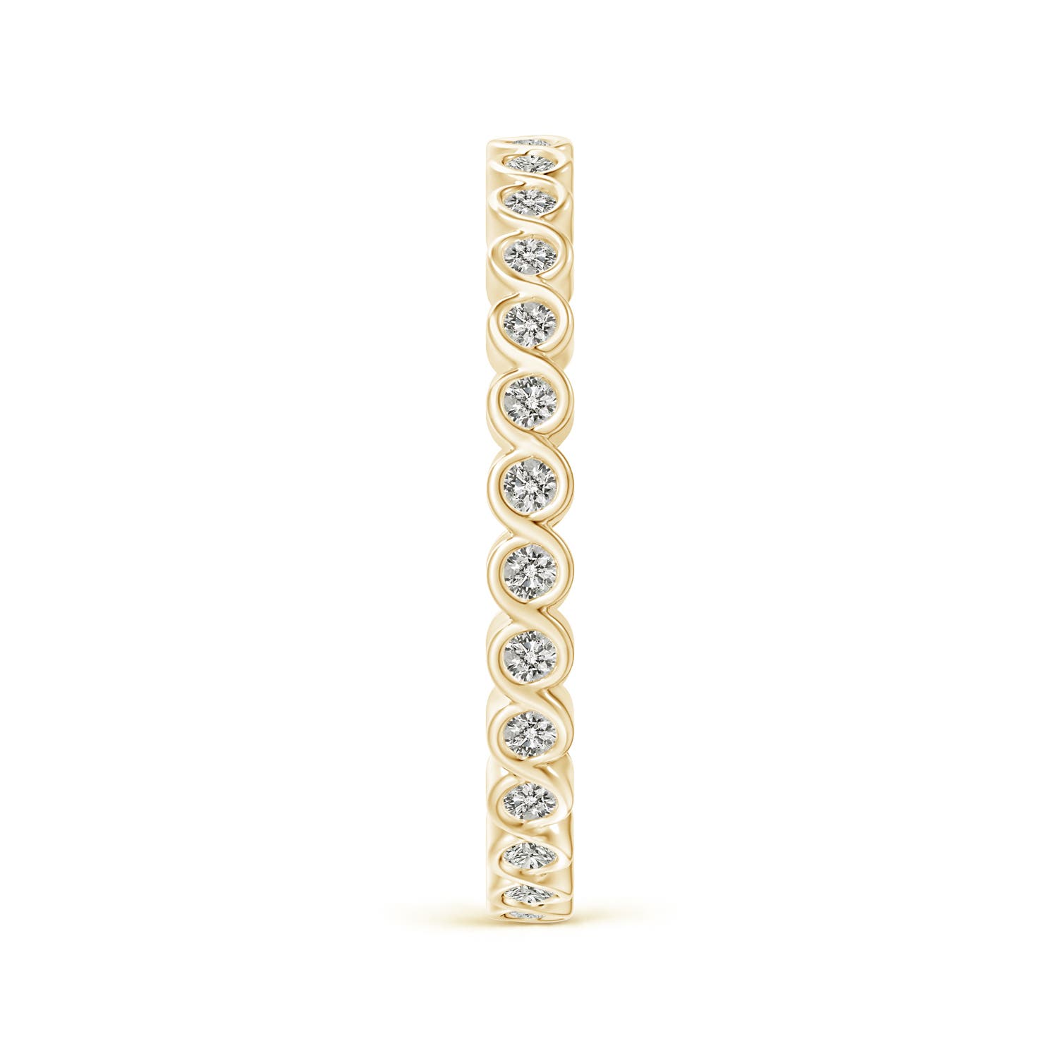 1.45mm KI3 Bezel-Set Diamond Eternity Stackable Ring in 75 Yellow Gold - side 3
