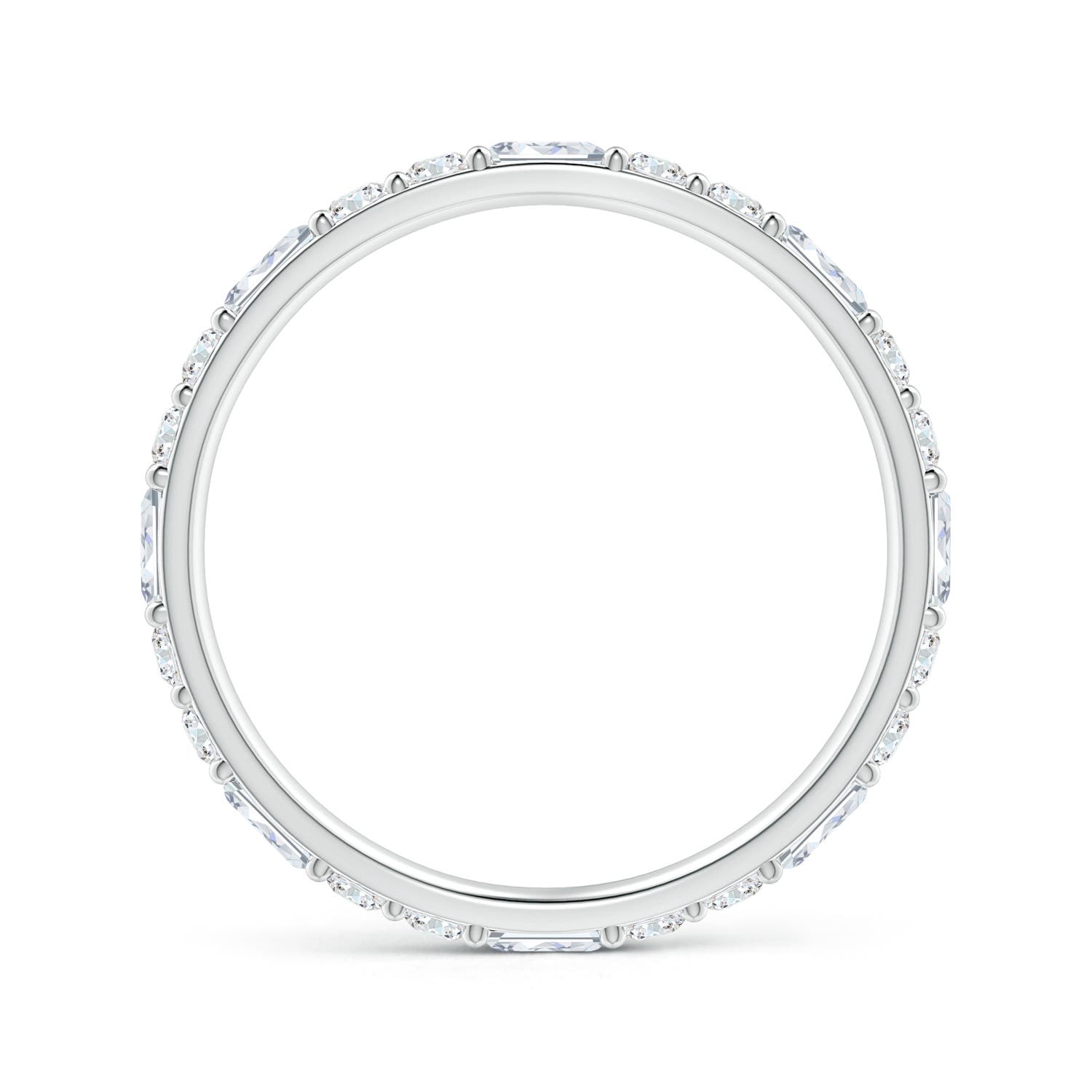 3x1.5mm GVS2 Baguette and Round Diamond Eternity Wedding Ring in 60 P950 Platinum - side 2