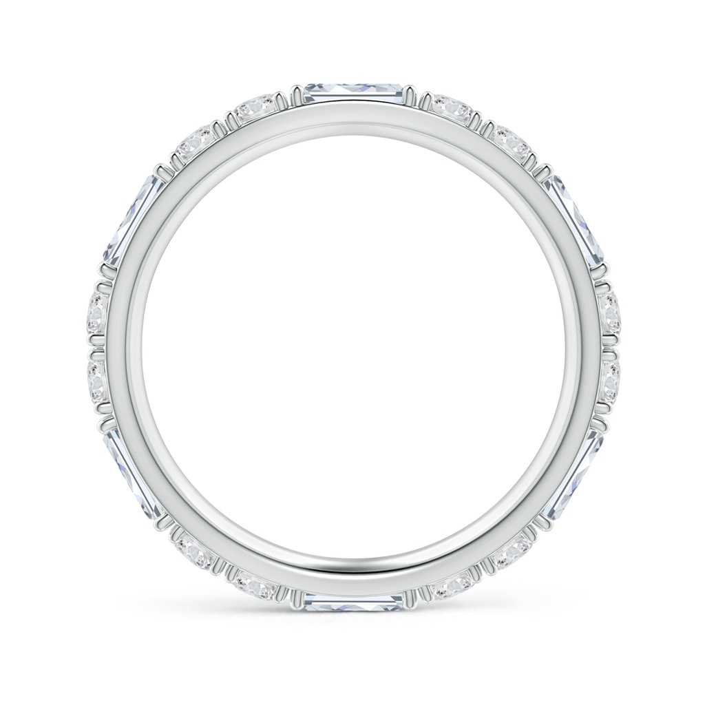 4x2mm HSI2 Baguette and Round Diamond Eternity Wedding Ring in 75 White Gold - side 199