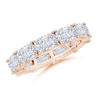 6x4mm GVS2 East-West Cushion Rectangular Diamond Eternity Wedding Band in 60 Rose Gold