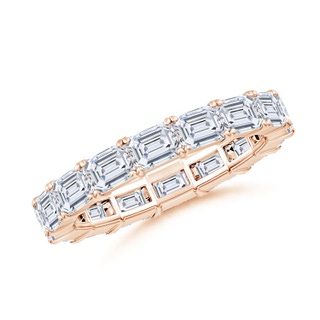 4x3mm GVS2 East-West Emerald-Cut Diamond Eternity Wedding Band in 60 Rose Gold