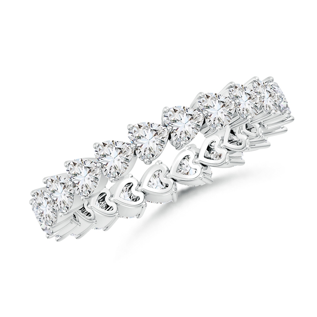 3mm HSI2 East-West Heart-Shaped Diamond Eternity Wedding Band in 60 White Gold