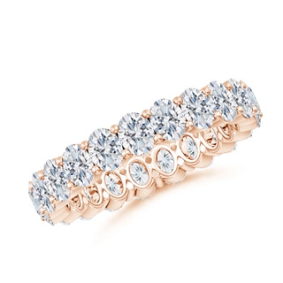 4x3mm GVS2 North-South Oval Diamond Classic Eternity Wedding Band in 60 Rose Gold