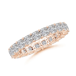 3mm IJI1I2 North-South Cushion Diamond Classic Eternity Wedding Band in 60 Rose Gold