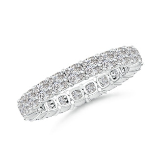 3mm IJI1I2 North-South Cushion Diamond Classic Eternity Wedding Band in 60 S999 Silver