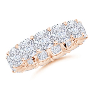 5mm GVS2 North-South Cushion Diamond Classic Eternity Wedding Band in 60 Rose Gold