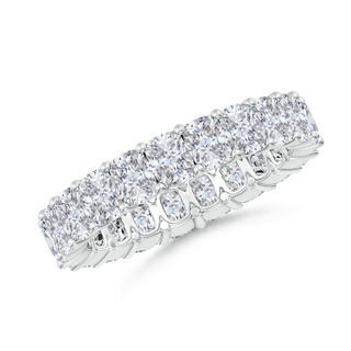 4x3mm HSI2 North-South Cushion Rectangular Diamond Classic Eternity Wedding Band in 60 P950 Platinum