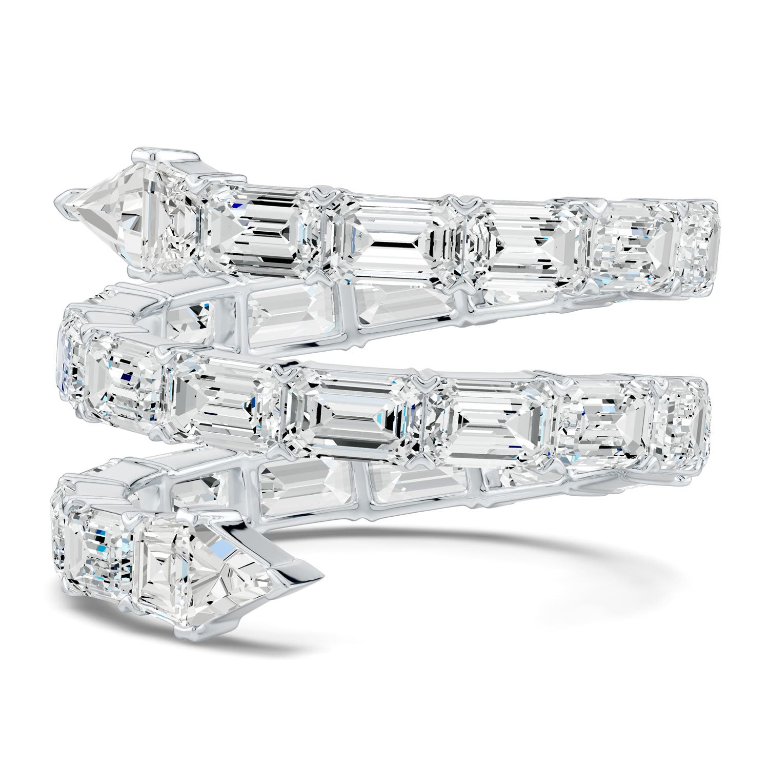 4.5x3mm HSI2 The Davis Standard Snake Diamond Ring in 65 White Gold - side 4