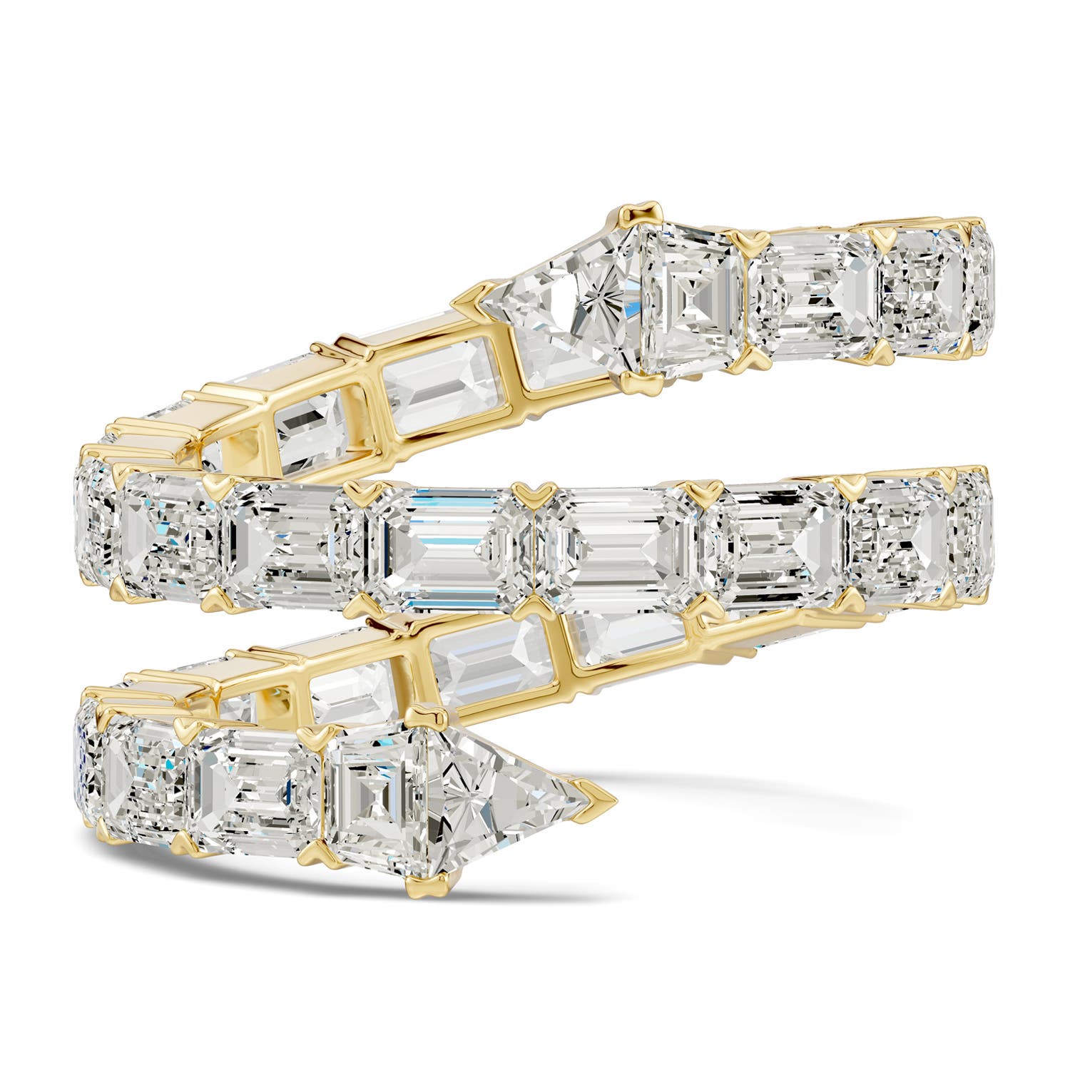 4x3mm KI3 The Davis Standard Snake Diamond Ring in 55 Yellow Gold