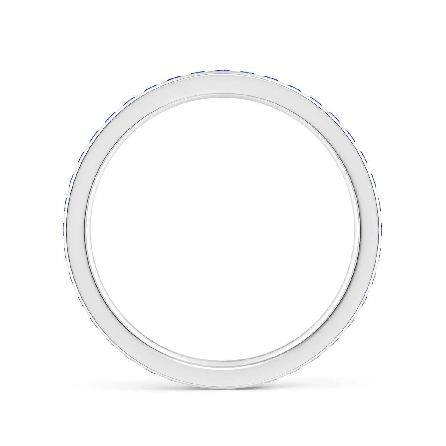 1.5mm AAAA Channel Set Eternity Sapphire Wedding Ring in 55 18K White Gold