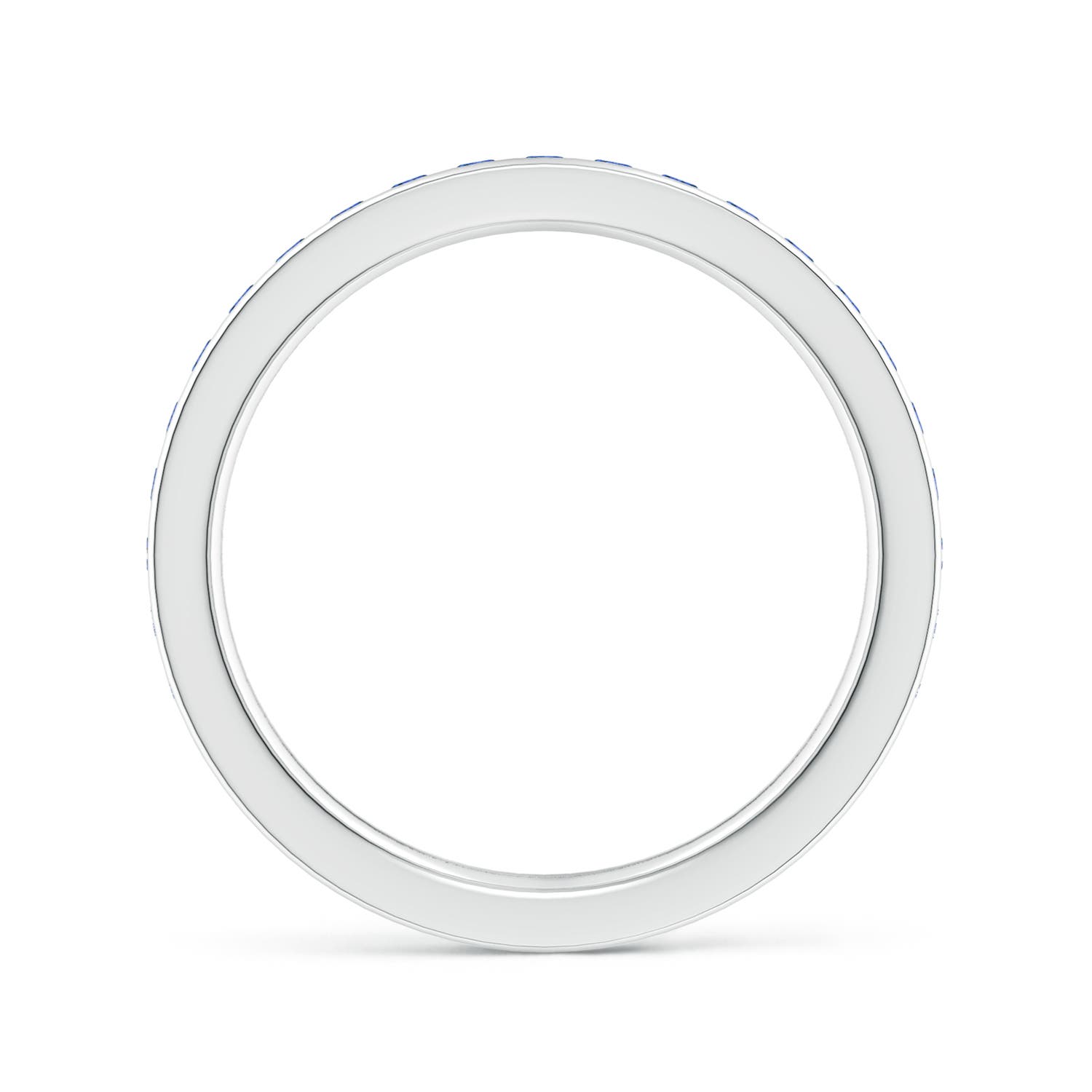 1.7mm AAAA Channel Set Eternity Sapphire Wedding Ring in 70 White Gold - side 3