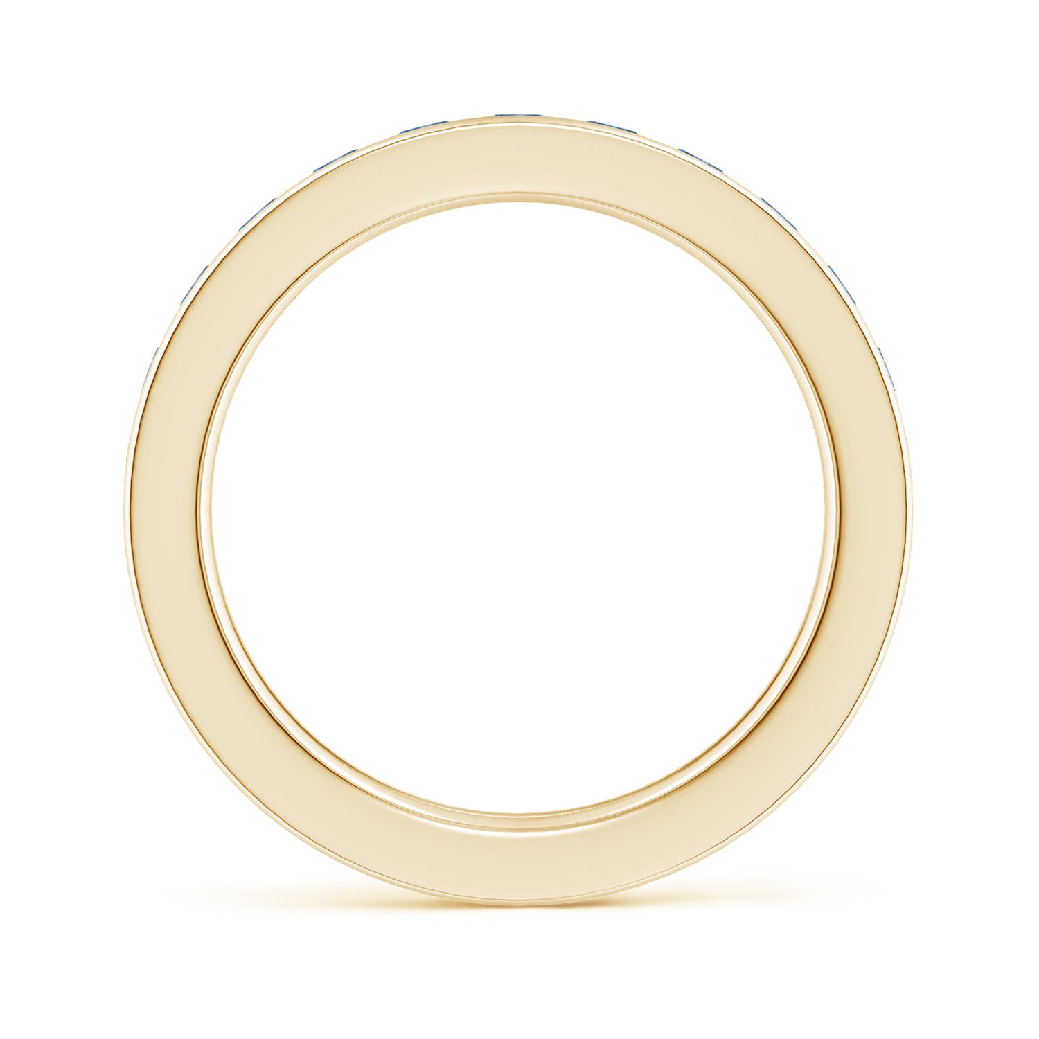 2.5mm AAA Channel Set Eternity Sapphire Wedding Ring in 55 Yellow Gold