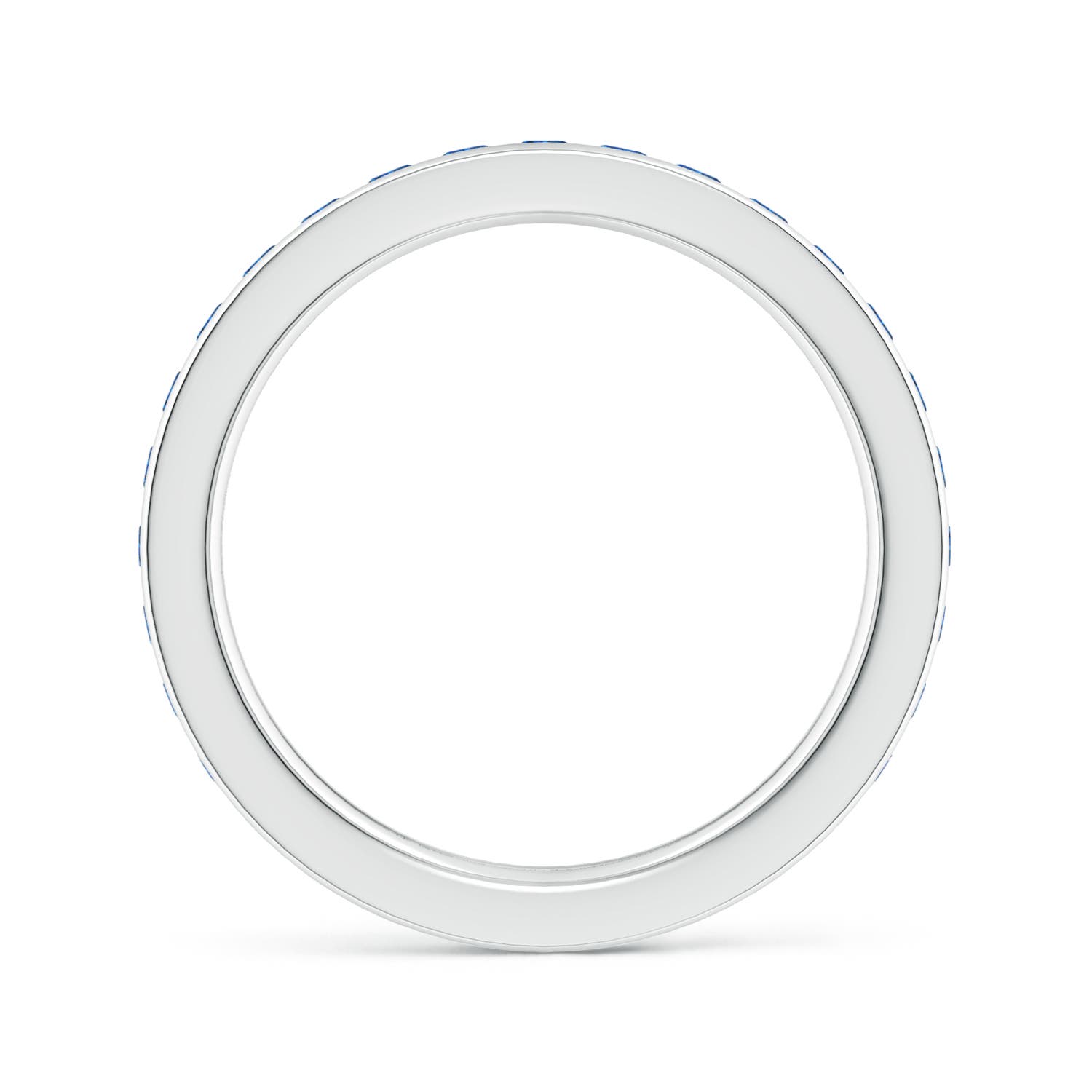 2mm AAA Channel Set Eternity Sapphire Wedding Ring in 55 White Gold