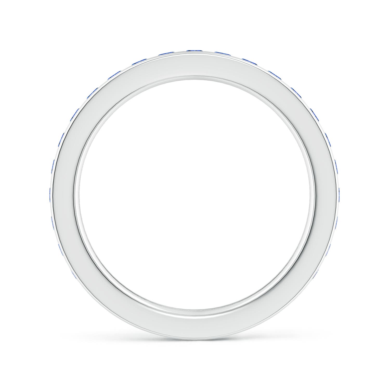 2mm AAAA Channel Set Eternity Sapphire Wedding Ring in 55 White Gold
